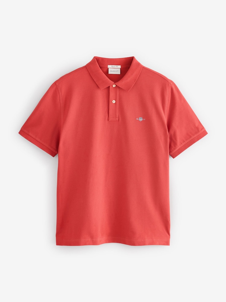 GANT Red Shield Logo Pique Polo Shirt - Image 5 of 5