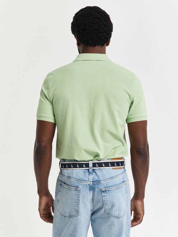 GANT Lime Green Shield Logo Pique Polo Shirt - Image 2 of 5