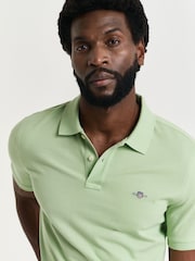 GANT Lime Green Shield Logo Pique Polo Shirt - Image 3 of 5