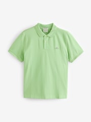 GANT Lime Green Shield Logo Pique Polo Shirt - Image 5 of 5