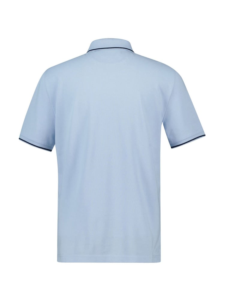 GANT Mid Blue Tipped Collar Pique Polo Shirt - Image 5 of 5