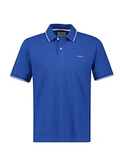 GANT Blue Tipped Collar Pique Polo Shirt - Image 4 of 5