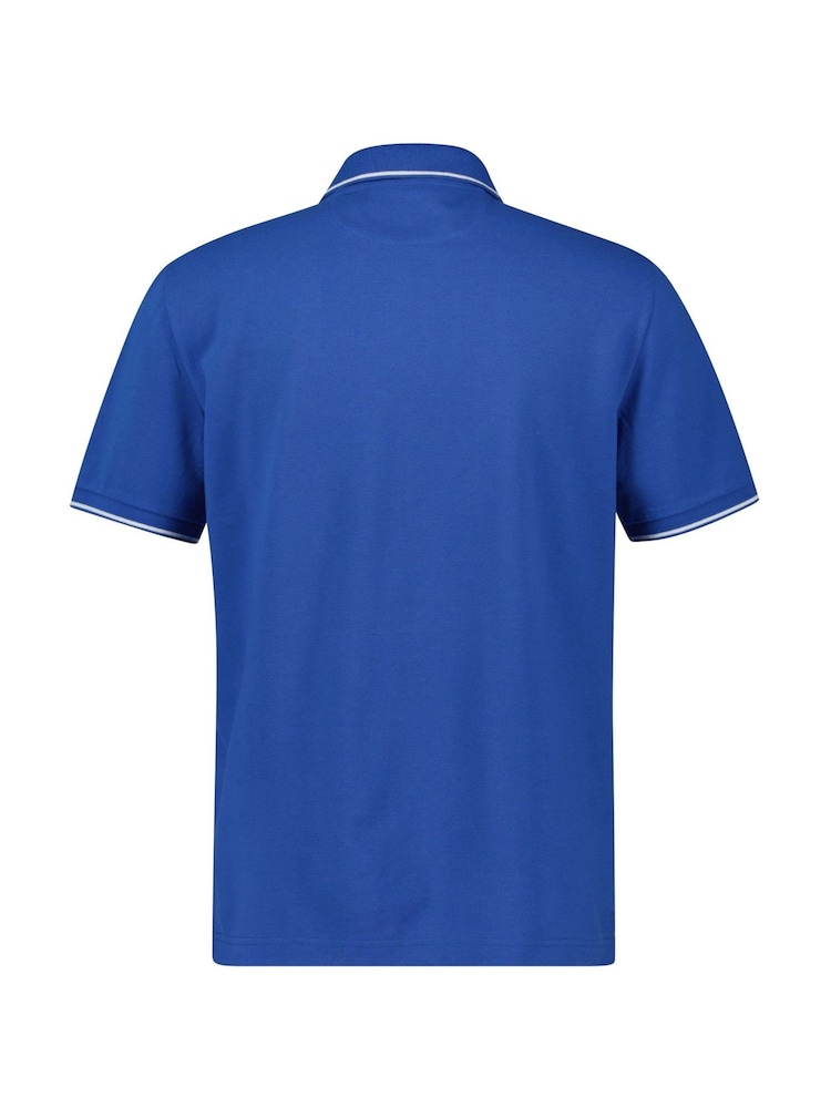 GANT Blue Tipped Collar Pique Polo Shirt - Image 5 of 5