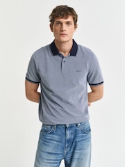GANT Navy Short Sleeve Oxford Pique Polo Shirt - Image 1 of 4