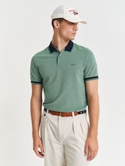 GANT Green Short Sleeve Oxford Pique Polo Shirt - Image 1 of 4