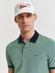 GANT Green Short Sleeve Oxford Pique Polo Shirt - Image 4 of 4