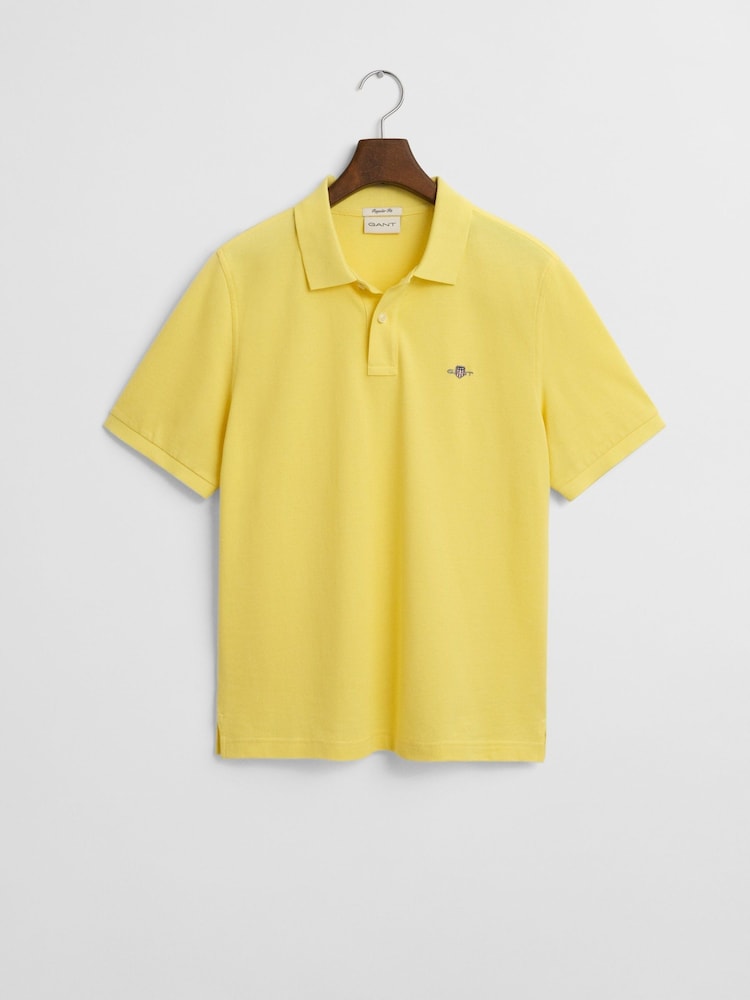 GANT Yellow Shield Logo Pique Polo Shirt - Image 5 of 7