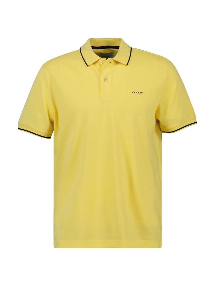 GANT Yellow Shield Logo Pique Polo Shirt - Image 6 of 7