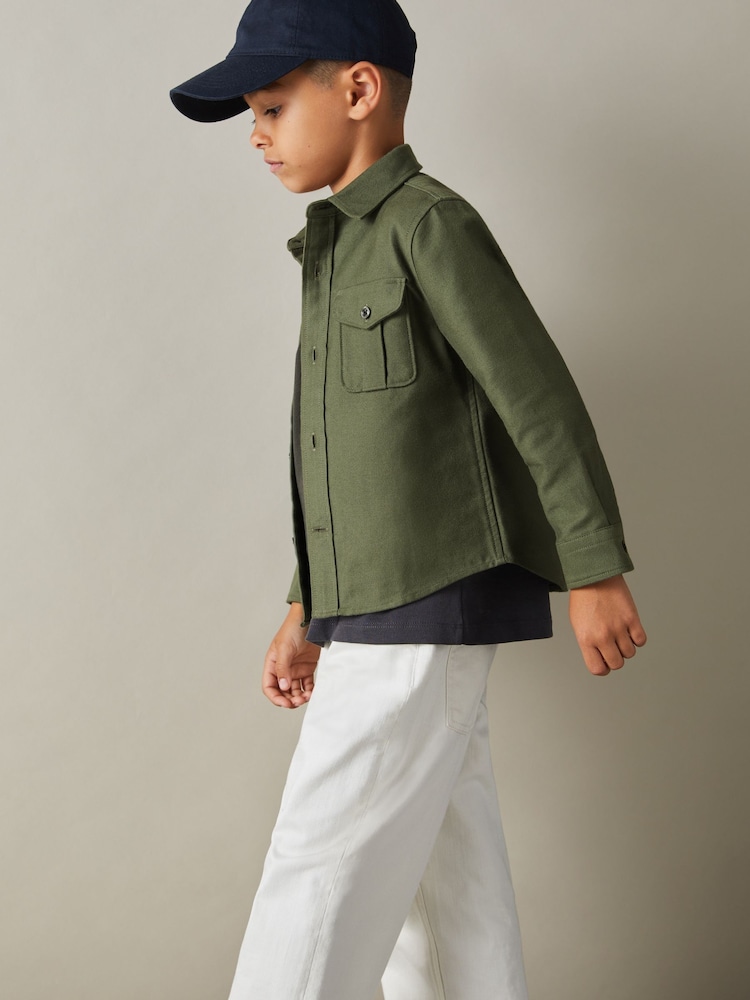 Reiss Green Thomas 9-13 yrs Brushed 100% Cotton Shirt - Image 1 of 4 Reiss Green Thomas 9-13 yrs Brushed 100% Cotton Shirt - Image 1 of 4