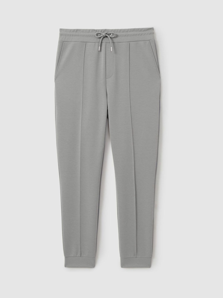 Reiss Flint Grey Premier Interlock-Jersey Drawstring Joggers - Image 2 of 6