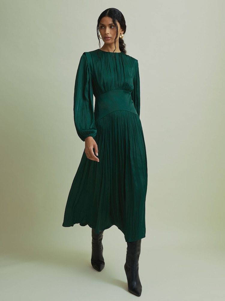 Verde oscuro - Vestido midi con mangas estilo blusón de Florere - Imagen 1 de 6 Verde oscuro - Vestido midi con mangas estilo blusón de Florere - Imagen 1 de 6