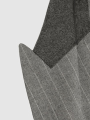 Reiss Soft Grey Lab Double-Breasted Blazer in Wool-Blend Pinstripe - Image 9 of 9