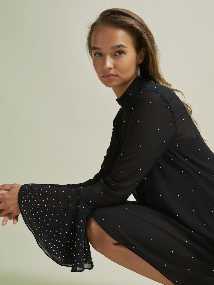 Florere Rib Knit Metallic Thread Midi Dress - Image 4 of 7