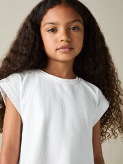 Reiss White Terry 13-14 yrs Cotton-Jersey Cropped T-Shirt - Image 3 of 4