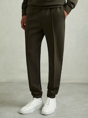 Reiss Forest Green Premier Interlock-Jersey Drawstring Joggers - Image 3 of 6