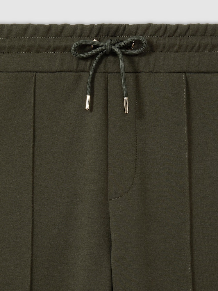 Reiss Forest Green Premier Interlock-Jersey Drawstring Joggers - Image 6 of 6