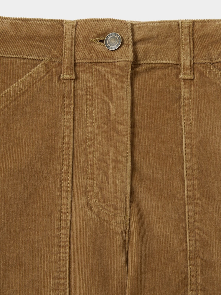Reiss Brown Marie Cotton-Blend Corduroy Flared Trousers - Image 7 of 7