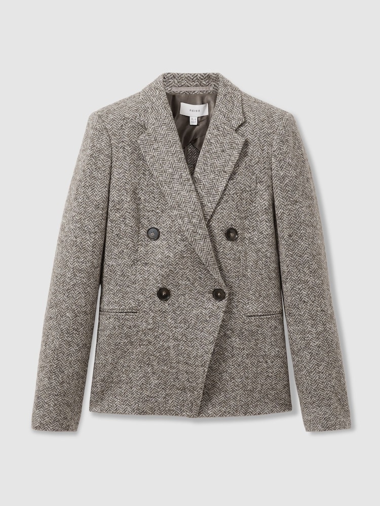 Reiss Grey Belle Wool and Cotton-Blend Tweed Suit Jacket - Image 2 of 7