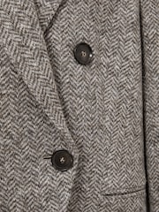 Reiss Grey Belle Wool and Cotton-Blend Tweed Suit Jacket - Image 7 of 7