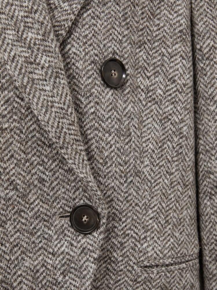 Reiss Grey Belle Wool and Cotton-Blend Tweed Suit Jacket - Image 7 of 7