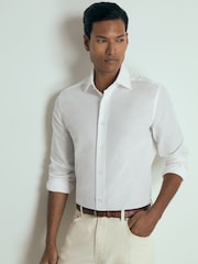 Reiss White Wallington Atelier Cotton-Piqué Long-Sleeve Shirt - Image 1 of 6