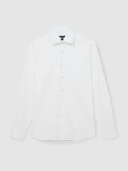 Reiss White Wallington Atelier Cotton-Piqué Long-Sleeve Shirt - Image 2 of 6