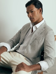Reiss White Wallington Atelier Cotton-Piqué Long-Sleeve Shirt - Image 5 of 6