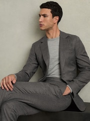 Blazer de costume Reiss Degree coupe ajustée en mélange de laine - Image 1 of 8