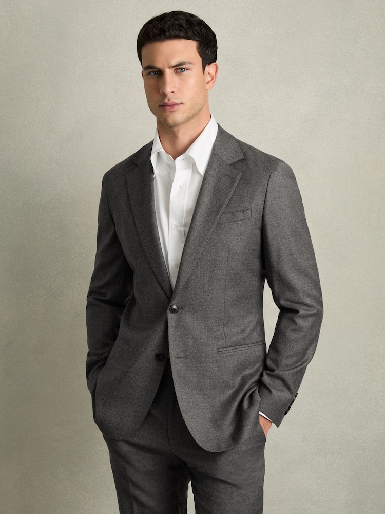 Blazer de costume Reiss Degree coupe ajustée en mélange de laine - Image 8 of 8