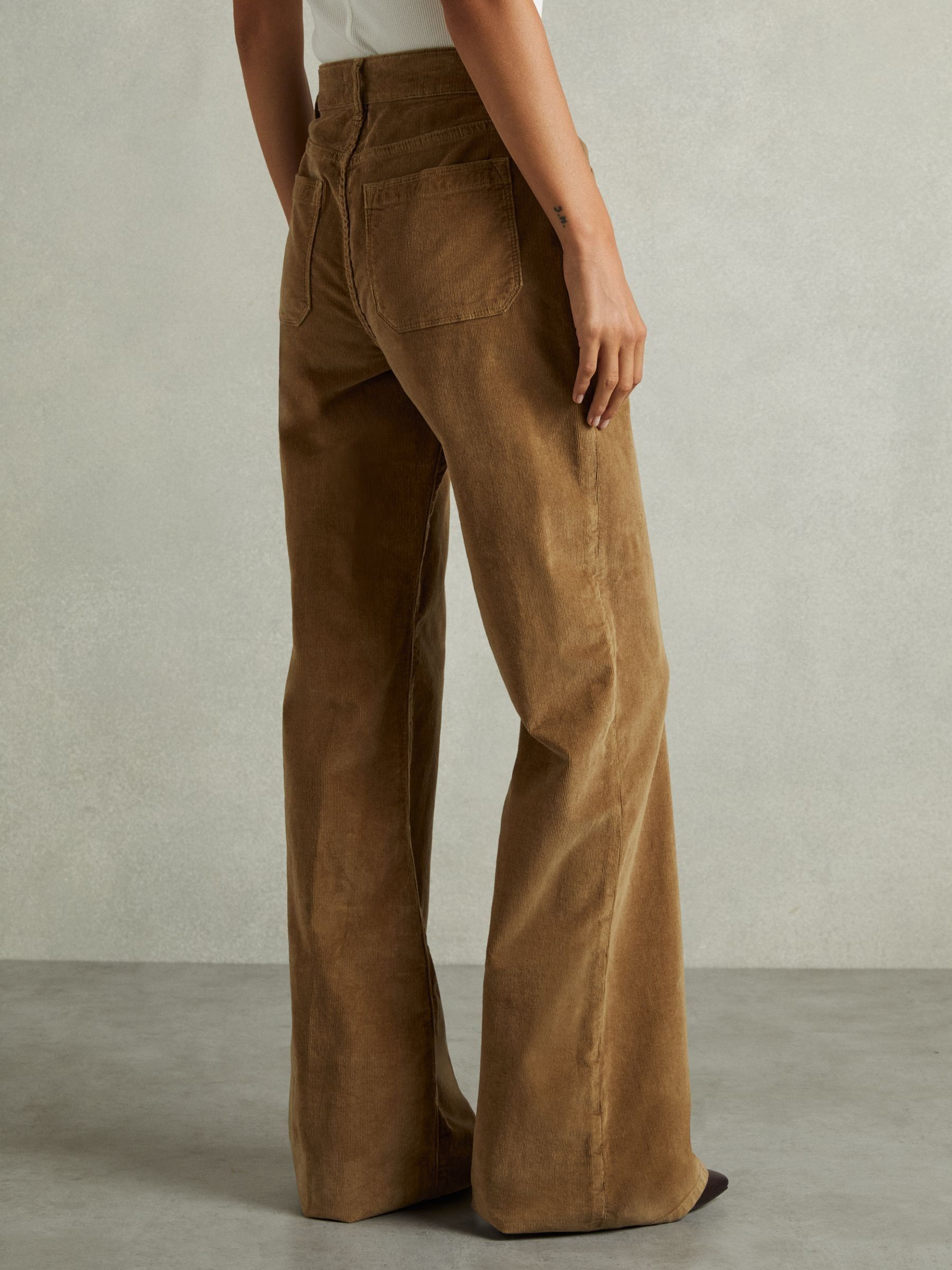 AMOMENTO CORDUROY FLARED PANTS 0 ブラウン CHLOE brown cotton corduroy low waist flared pants FR34 XS