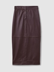 Florere Leather Pencil Midi Skirt - Image 2 of 7