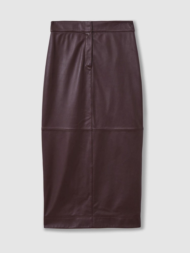 Florere Leather Pencil Midi Skirt - Image 2 of 7