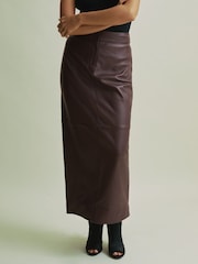 Florere Leather Pencil Midi Skirt - Image 3 of 7