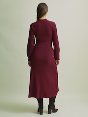 Florere Ribbed Blouson Sleeve Midi Dress - Image 5 of 6