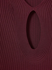 Florere Ribbed Blouson Sleeve Midi Dress - Image 6 of 6