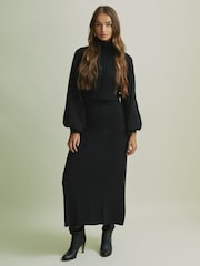 Florere Wool Blend Roll Neck Midi Dress - Image 1 of 7