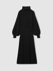 Florere Wool Blend Roll Neck Midi Dress - Image 2 of 7