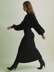 Florere Wool Blend Roll Neck Midi Dress - Image 4 of 7
