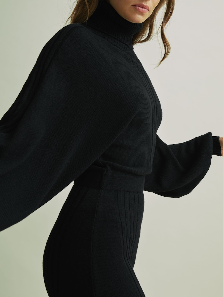 Florere Wool Blend Roll Neck Midi Dress - Image 6 of 7