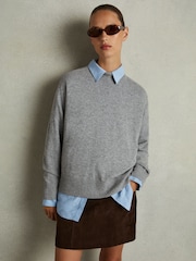 Reiss Chocolate Saddler Suede Mini Skirt - Image 6 of 7