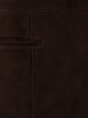 Reiss Chocolate Saddler Suede Mini Skirt - Image 7 of 7