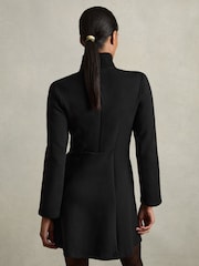 Reiss Black Krysta ZIp-Neck Interlock-Jersey Dress - Image 5 of 6