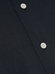 Reiss Navy Wallington Atelier Cotton-Piqué Long-Sleeve Shirt - Image 6 of 6