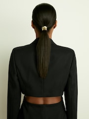Reiss Black Sabine Wool Blend Cut Out Tuxedo Mini Dress - Image 5 of 7