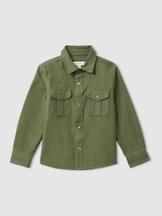Reiss Green Thomas 3-9 yrs Brushed 100% Cotton Shirt - Image 2 of 4