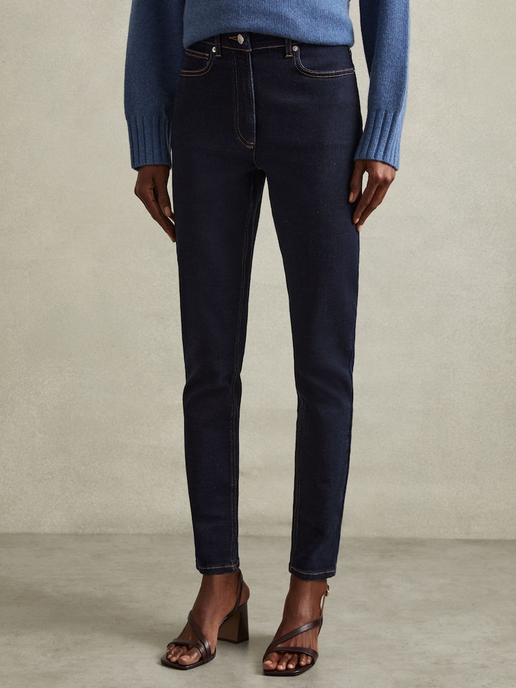 Reiss Dark Blue Hattie Petite Skinny Jeans - Image 1 of 8
