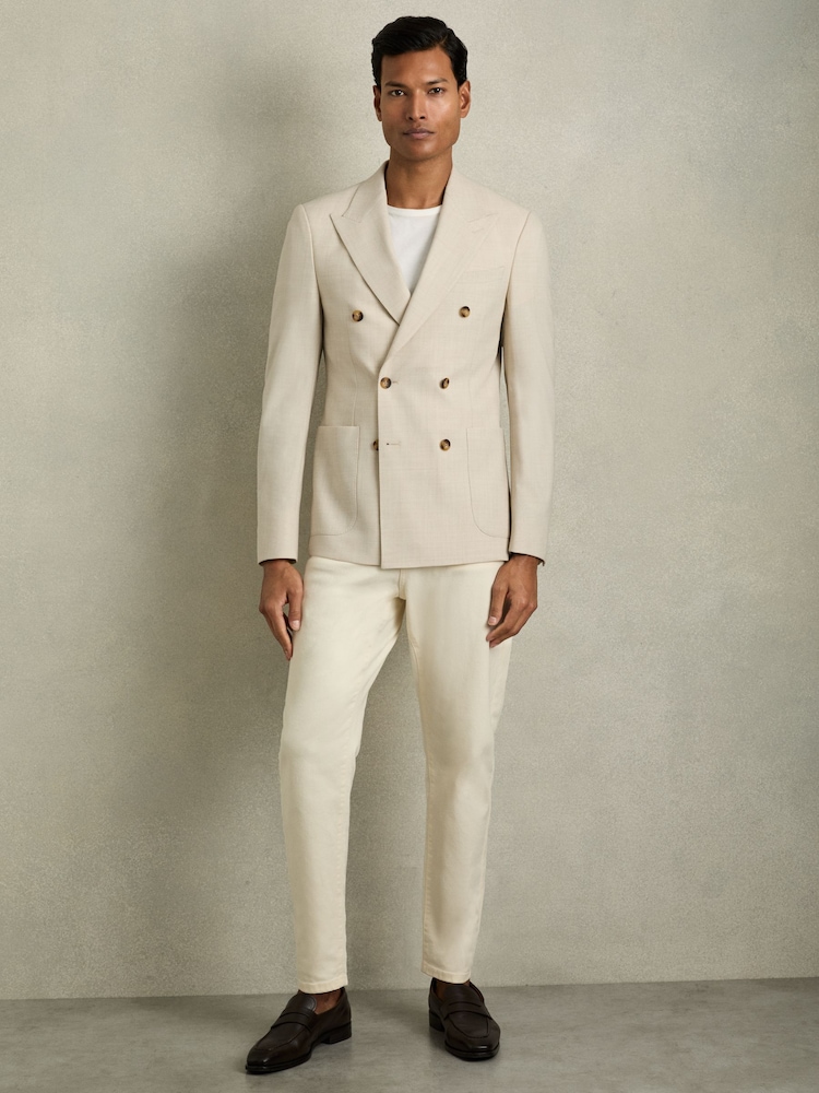 Белый - укороченные джинсы свободного кроя Reiss Rathbone - Изображение 1 из 6