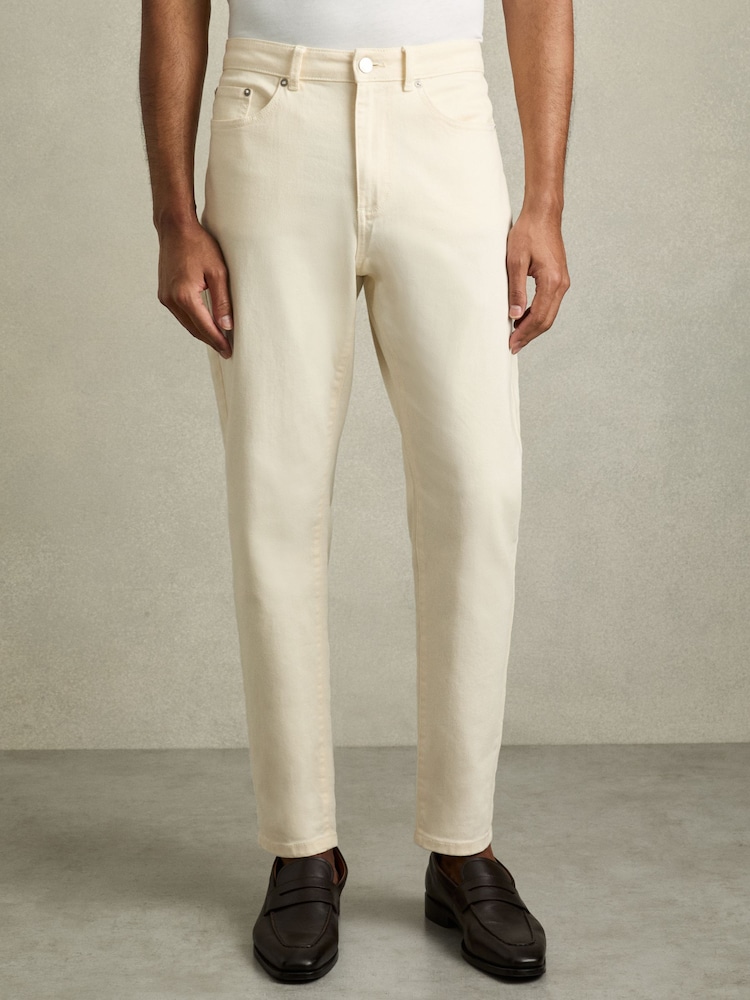 Reiss White Rathbone Relaxed-Fit Cropped Jeans - Image 3 of 6