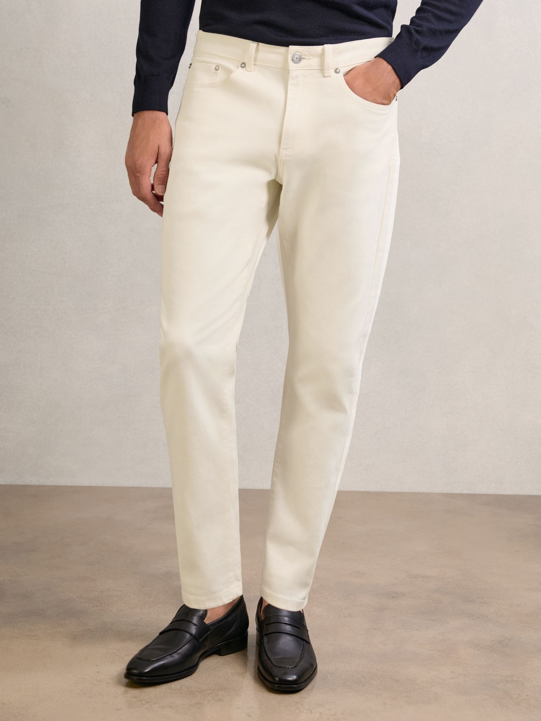 Buy Reiss White Rathbone Relaxed-Fit Cropped Jeans from the Next UK ...