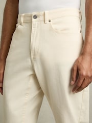 Белый - укороченные джинсы свободного кроя Reiss Rathbone - Изображение 4 из 6